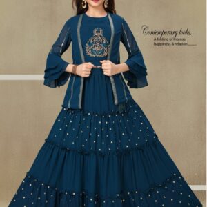 Designer KIDS Gown Anarkali style with heavy Handwork