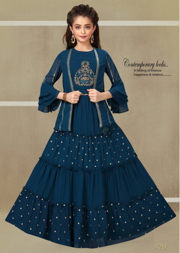 Designer KIDS Gown Anarkali style with heavy Handwork